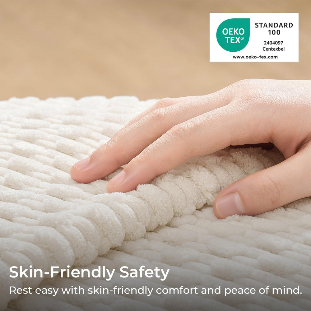 Kevin Textile Soft Corduroy 28x28 Inch Pillow Covers 2 Pack, Cream White