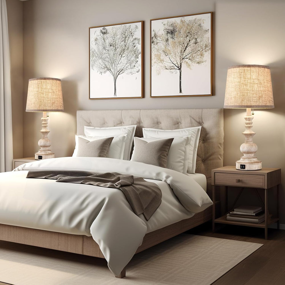 Drawealth Table Lamps for Bedrooms Set of 2 Farmhouse Bedside Lamps for Night...