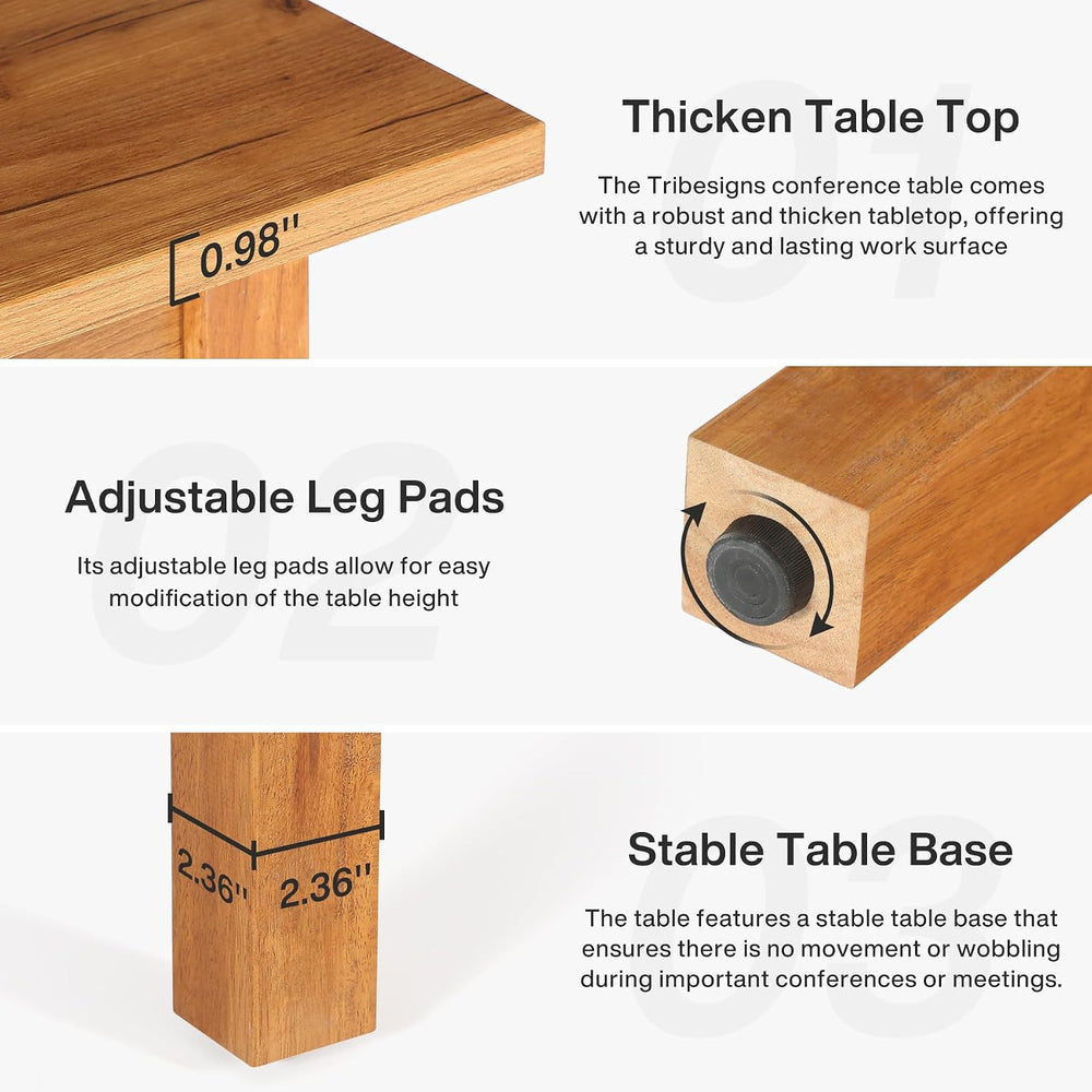 Tribesigns 39'' Square Conference Table, Small Wooden Meeting Room Table