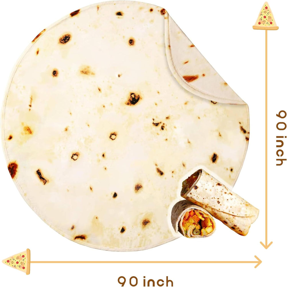 Bnuitland 90 Inches Tortilla Burritos Pattern Blanket, 300 GSM Double Sided G...