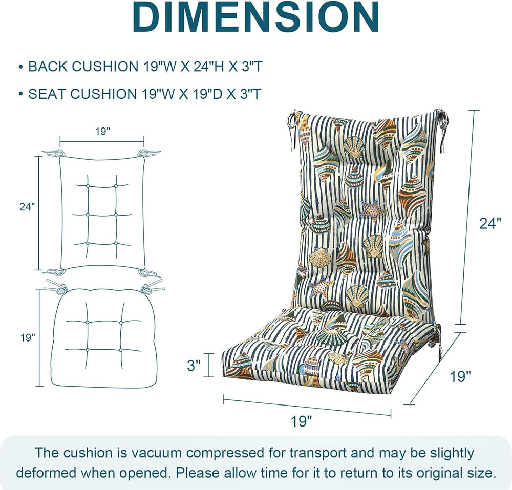DYTXIII Set of 2 Rocking Chair Cushions for Outdoor/Indoor Use, Water Repelle...
