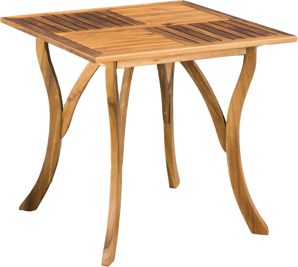 Christopher Knight Home Hermosa Acacia Wood Square Table, Teak Finish