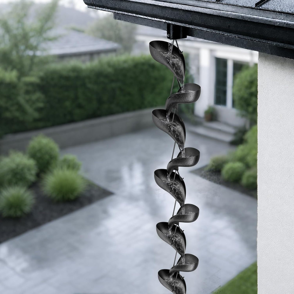 Rain Chain for Gutters, 8.5 ft Aluminum Rain Chains for Outside