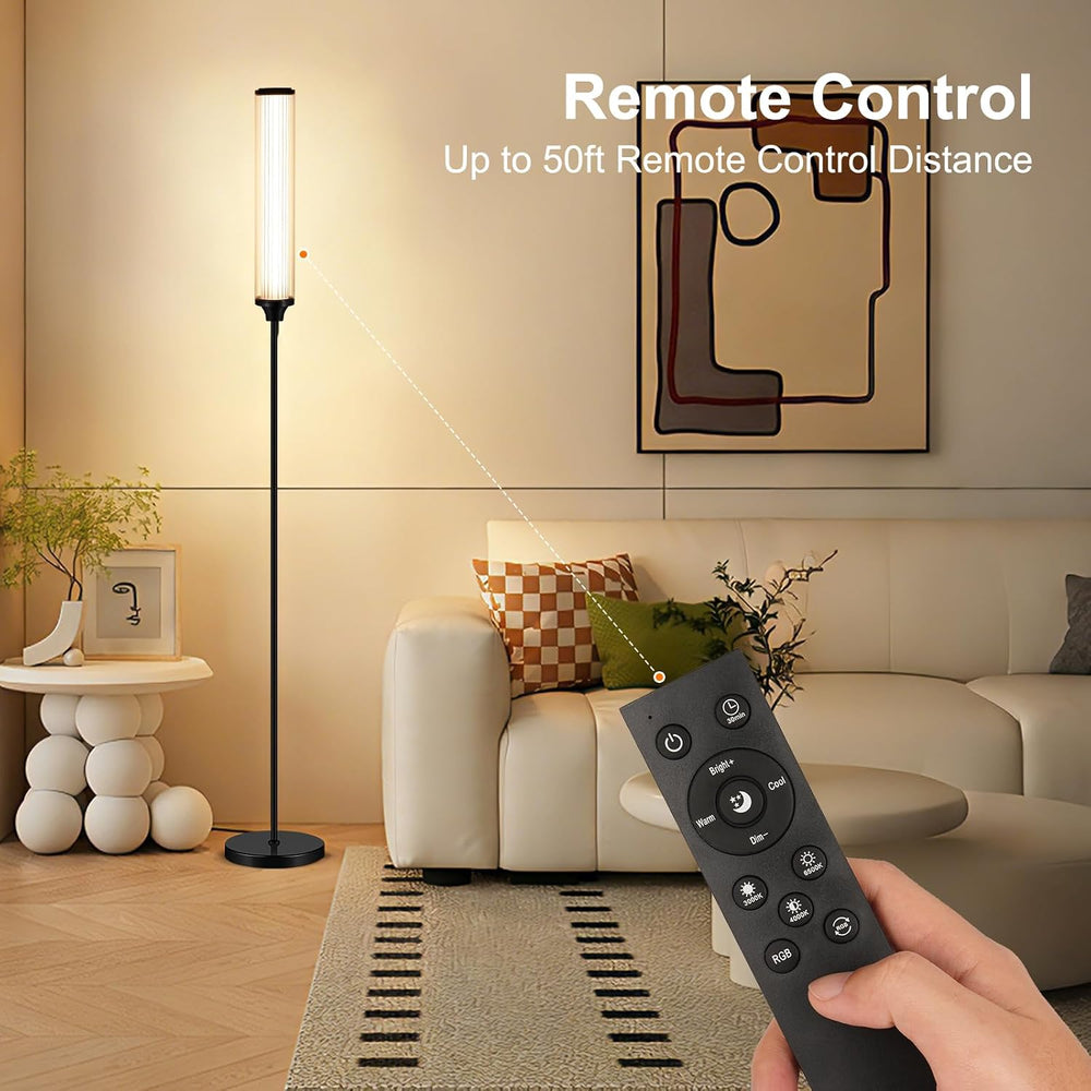 FRIDEKO HOME Smart Corner LED Floor Lamps for Bedroom, Black 12W 1500LM
