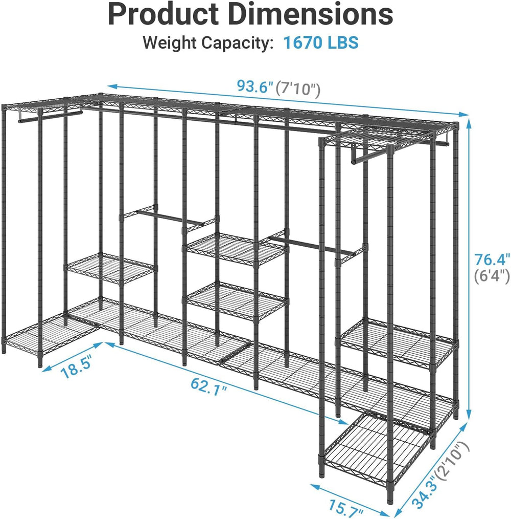 VIPEK U70 Heavy Duty Clothes Rack, Extra Large Closet Organizer, Black