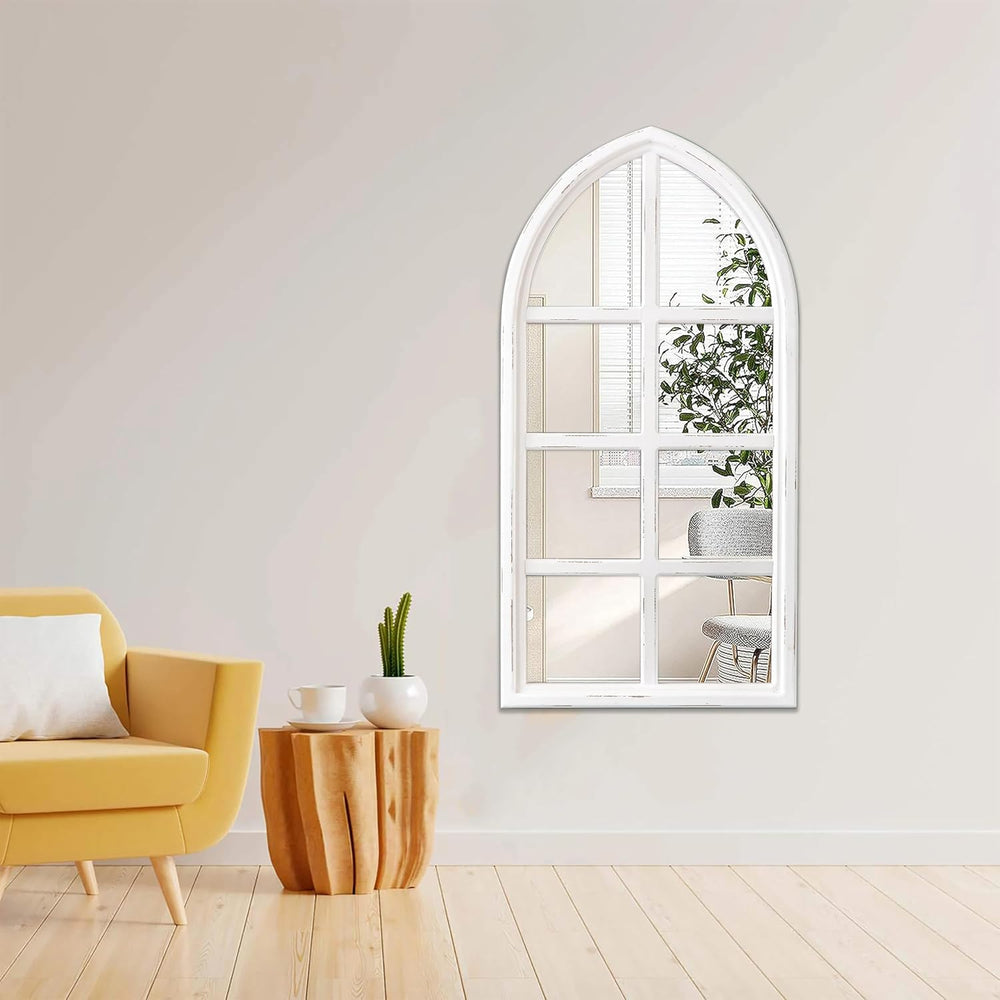 Rustic Arched Window Mirrors for Wall Decor 18 X 36 Inch