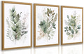 LLEEMPI Sage Green Botanical Wall Art Set of 3, 12x16 Wood Framed Prints