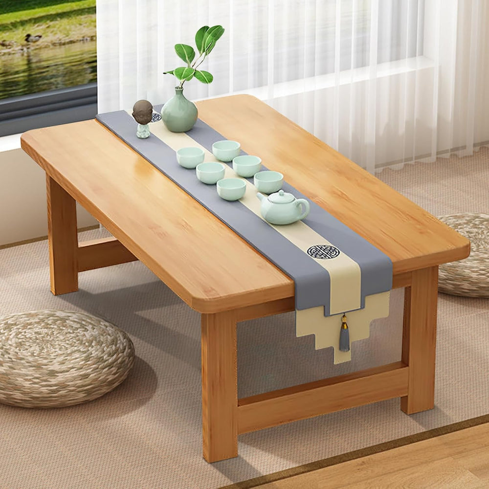 Japanese Floor Sitting Table, Folding Wood Tea Table Chabudai Japanese Coffee...
