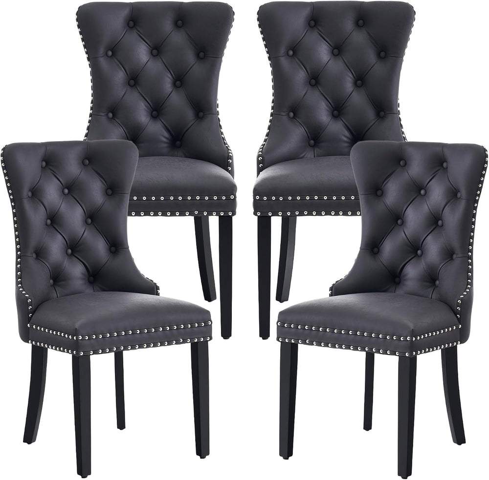 Leather Dining Chairs, Black Dining Chairs Set of 4