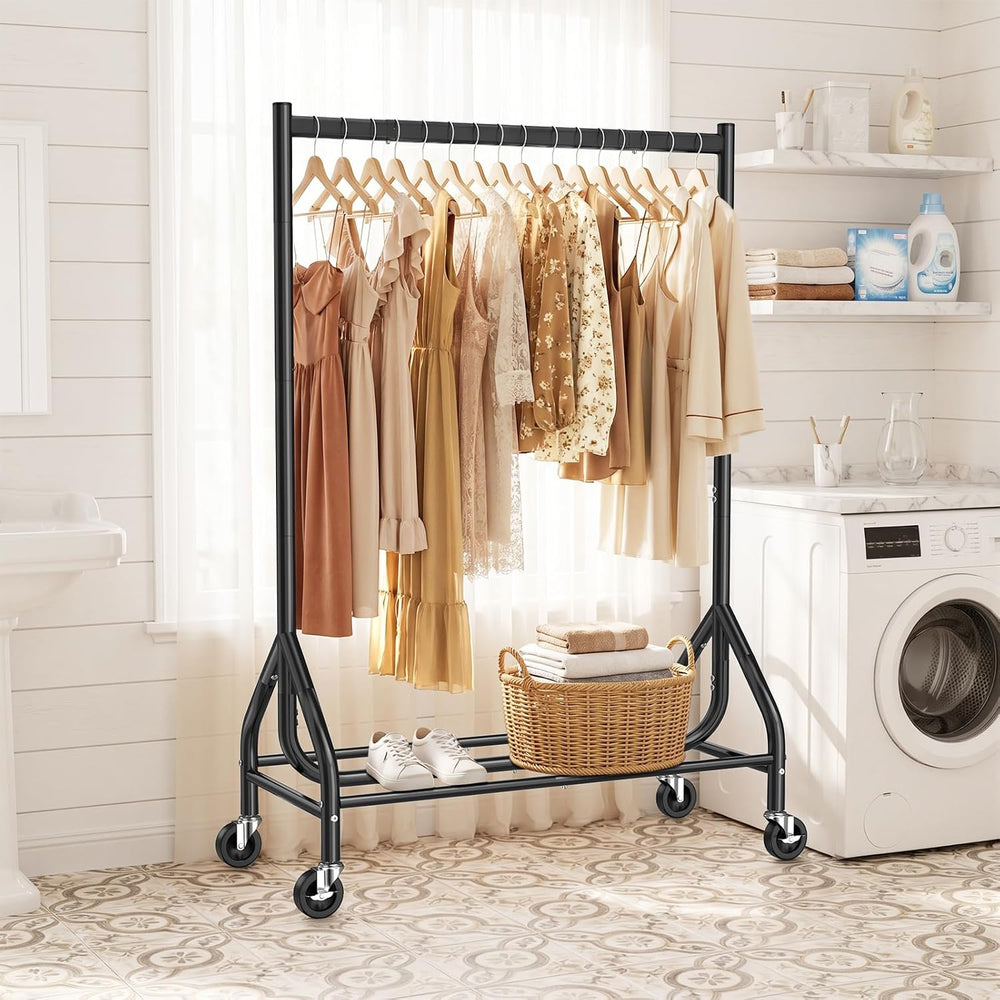 EAGMAK Heavy Duty Clothes Rack Load 268 LBS, 31.5 inch Hanging Rod, Black