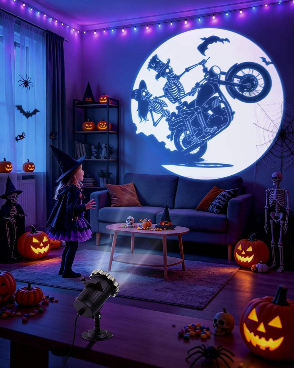 3 in 1 Halloween Projector Lights, Dynamic Halloween Projector Outdoor