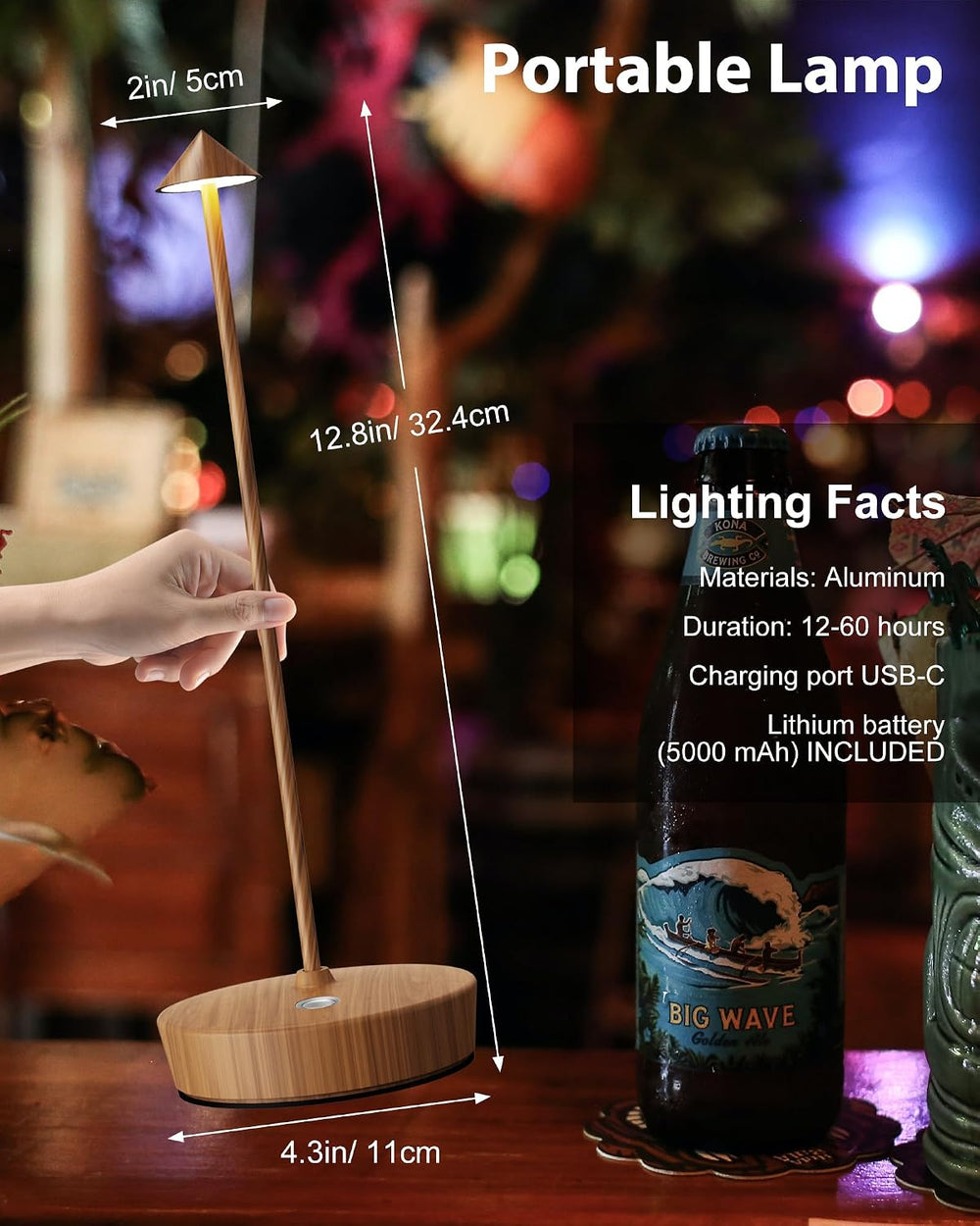 Cordless Table Lamps Rechargeable LED Table Light