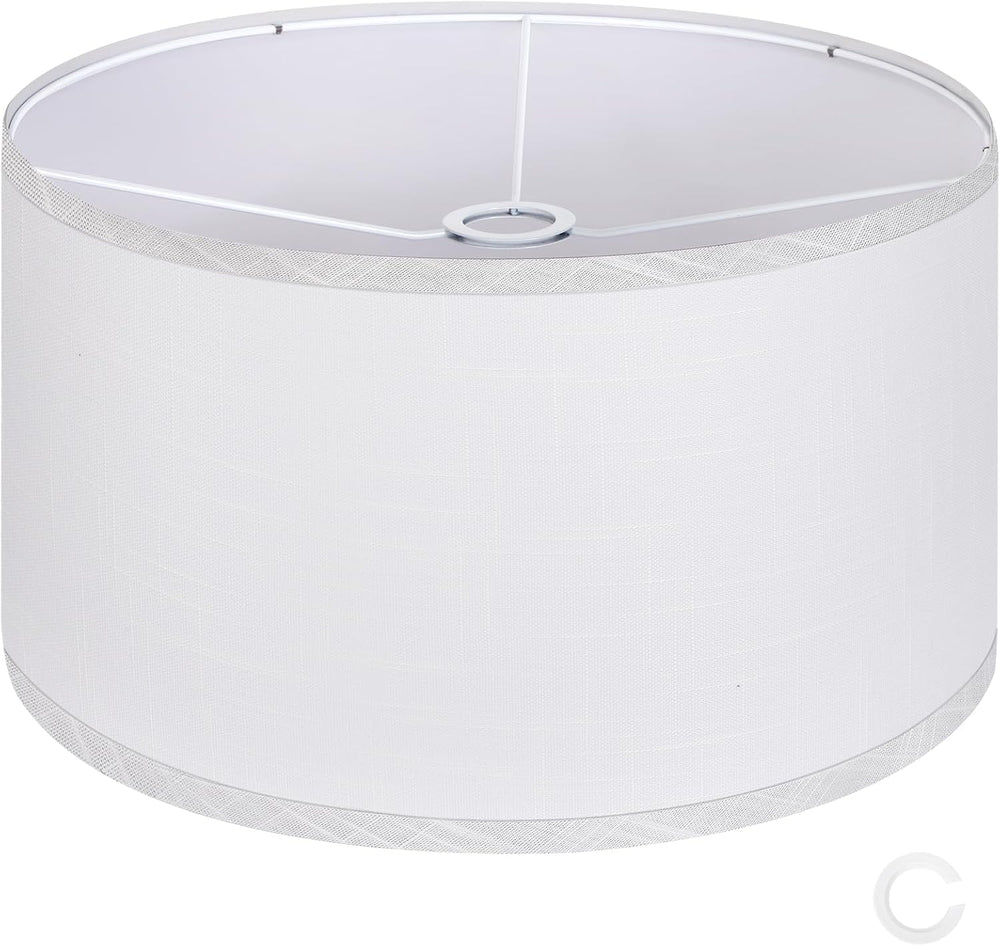 OUTON White Large Drum Lamp Shades for Floor Lamps, 16" Top x 16" B...