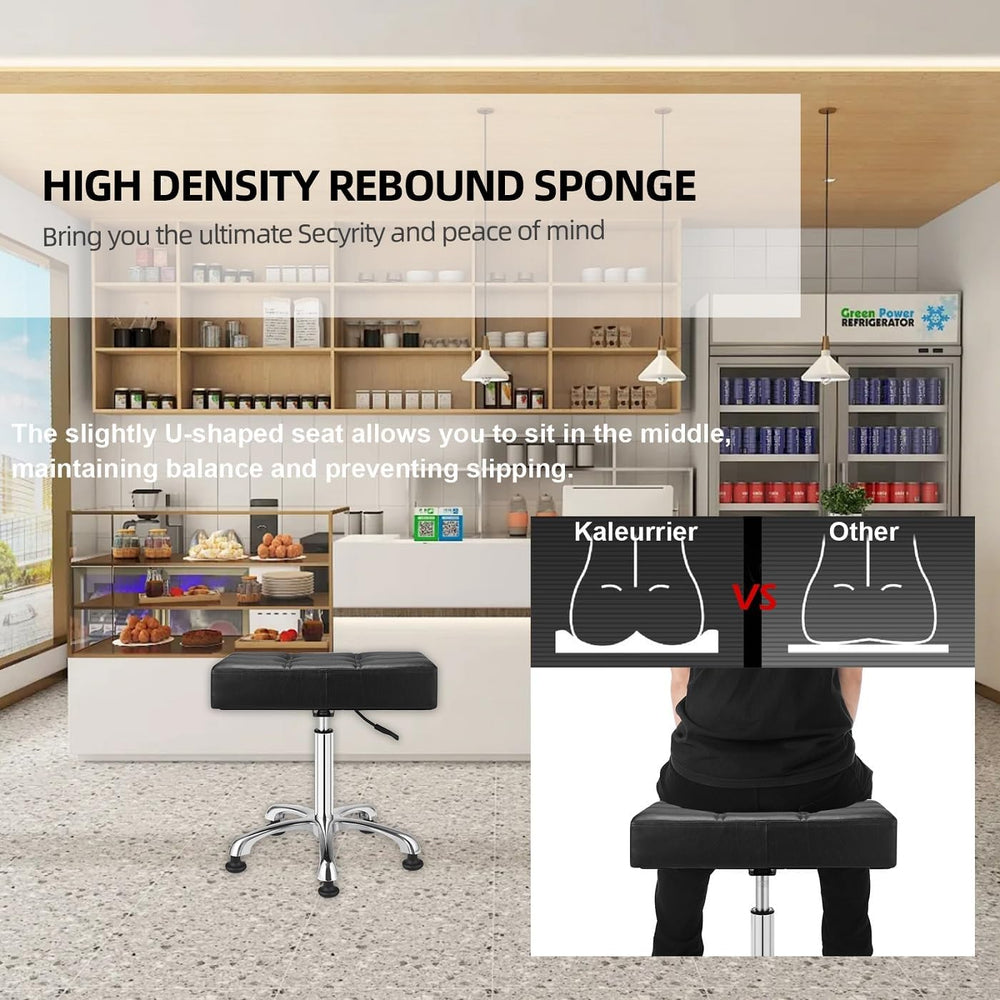 Kaleurrier Heavy Duty Stool Backless: Adjustable Stool no Wheels for Studio