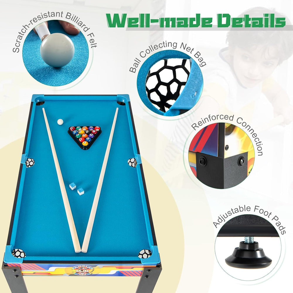 GYMAX 12 in 1 Multi Game Table, 48" Combo Game Table w/Billiards, Foosba...