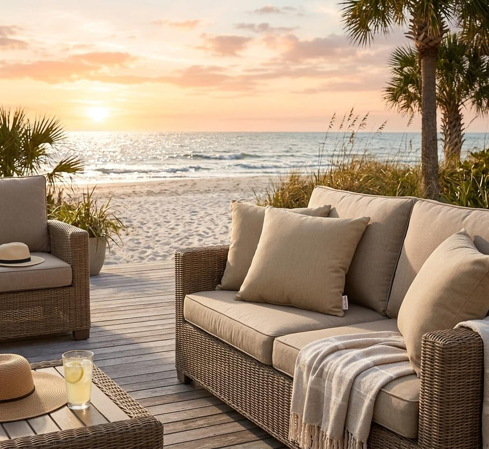 Outdoor/Indoor Sunbrella Throw Pillows Square Set of 2 Pieces 18 inch x 18 in...