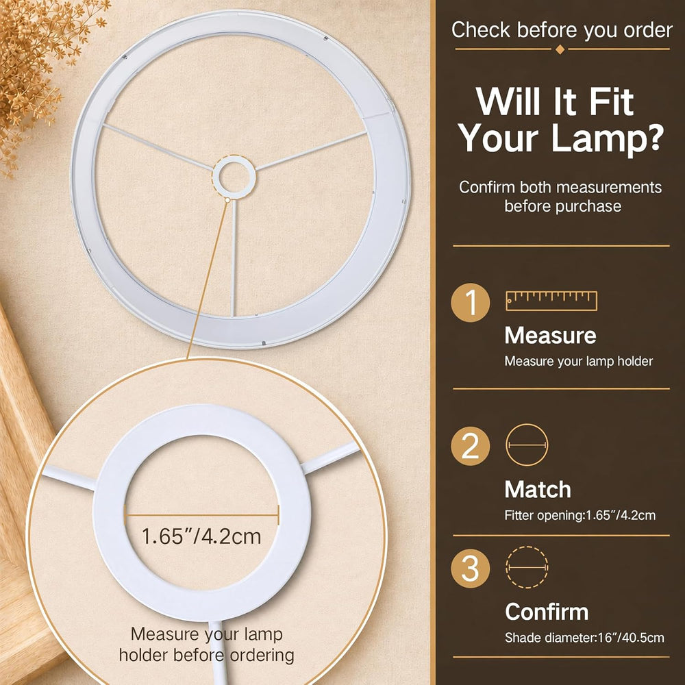 OUTON Beige Large Drum Lamp Shade for Floor Lamps, 18.5" x 18.5" x ...