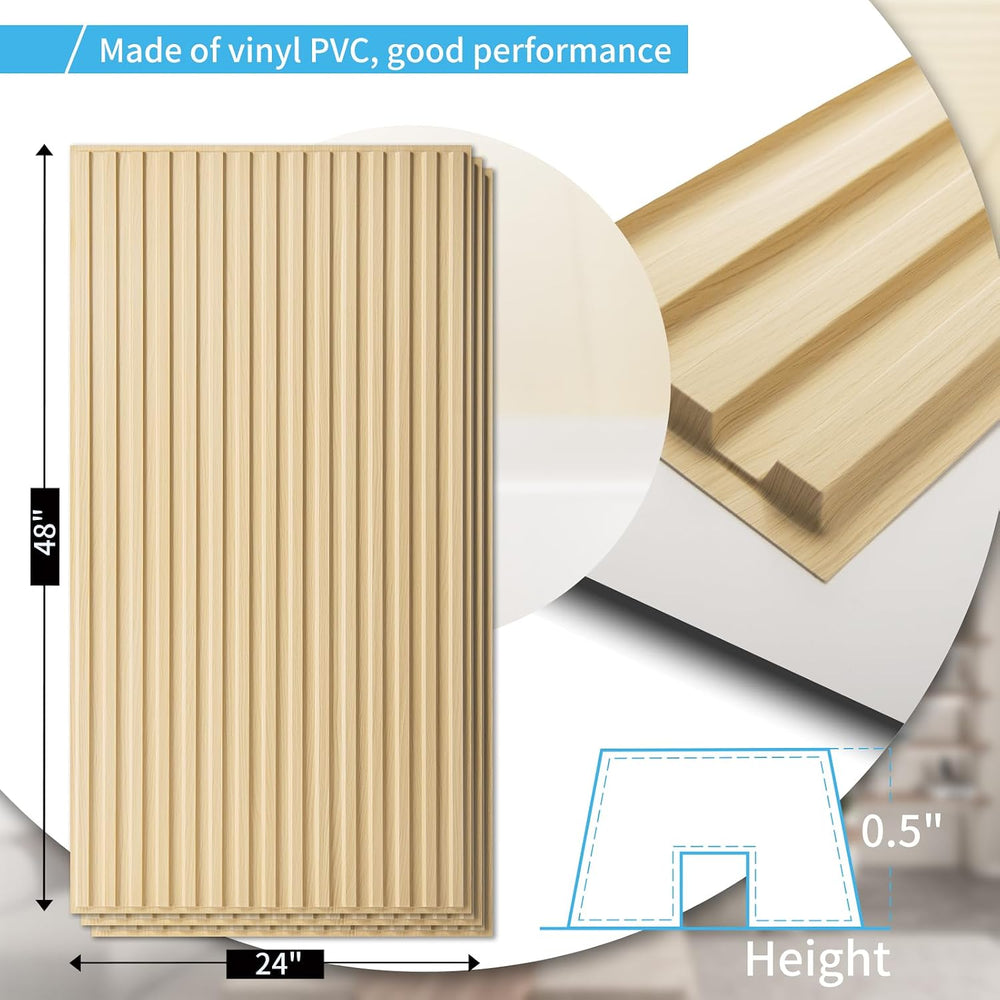 Art3d Fluted Slat 3D Wall Panels, Drop Ceiling Tiles, 6-Pack, Oak