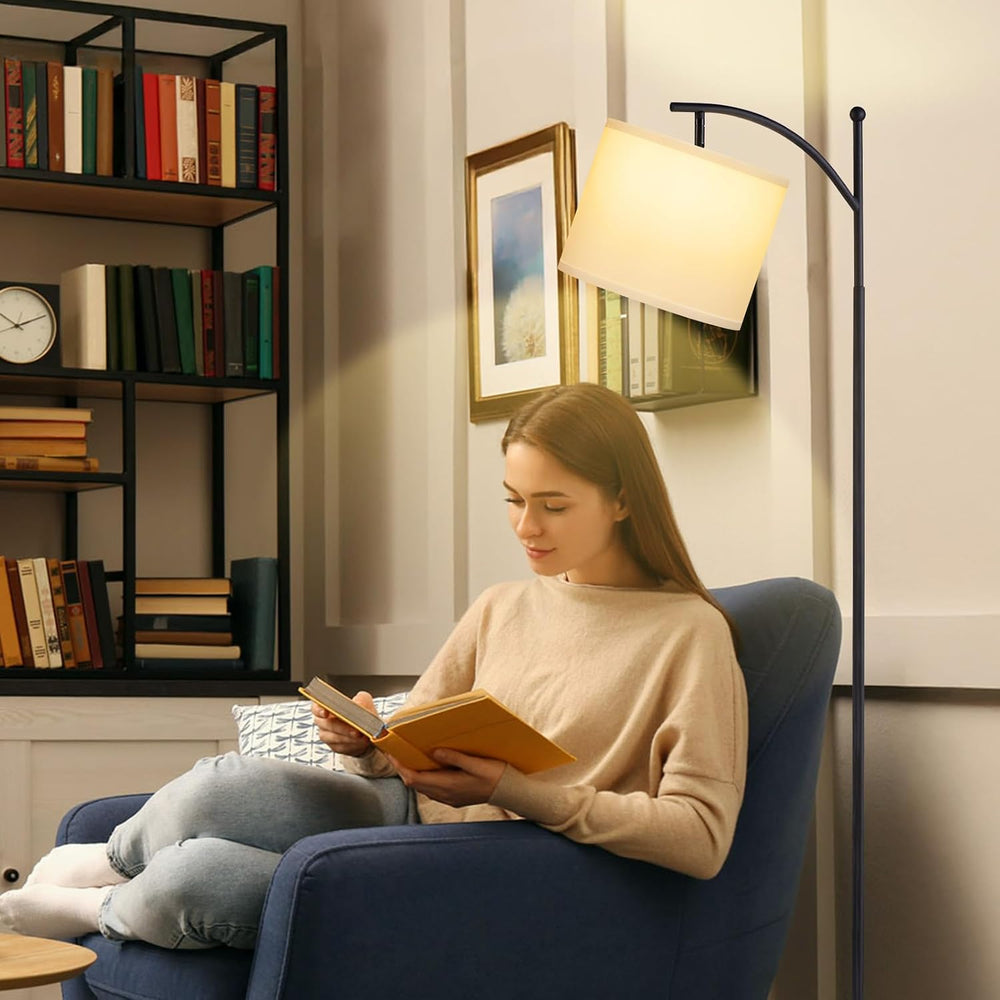 Ambimall 60" Floor Lamp with 3 Color Temperatures, Adjustable White Shad...