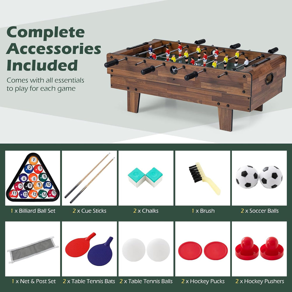 Giantex 4-in-1 Multi Game Table, Combo Foosball Game Table Top w/Billiards, P...