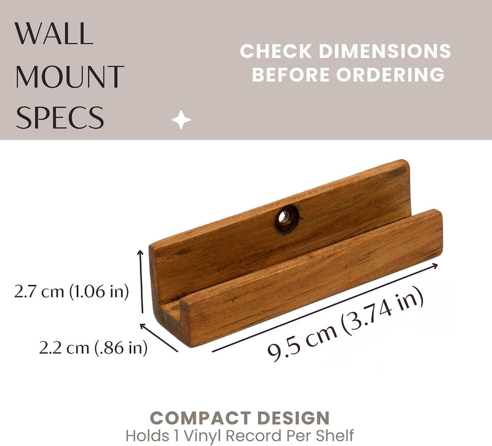 Vinyl Record Wall Mount – Pack of 6 Floating LP Album Display Holders | Pine ...