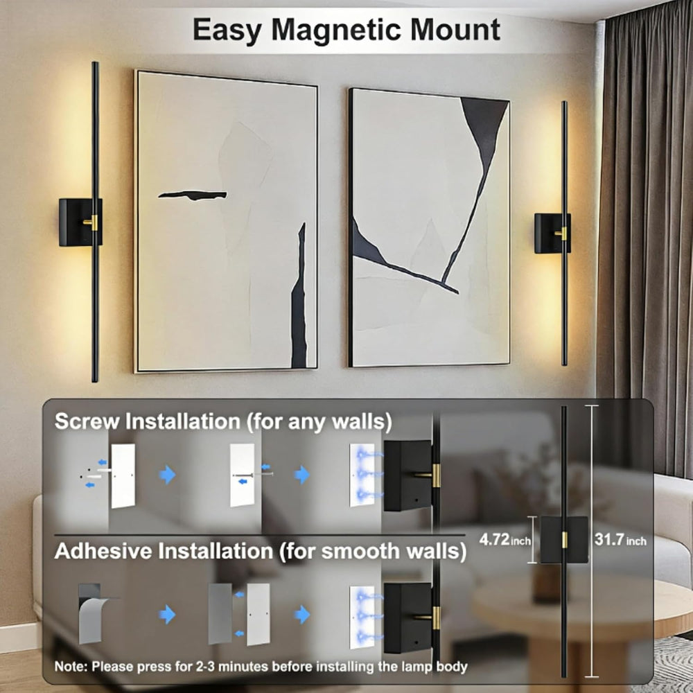 iThird Battery Operated Wall Sconces Set of 2: 10000mAh Rechargeable Wireless...