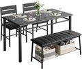 IRONCK Dining Table Set for 4, Kitchen Table and Chairs Set, Black