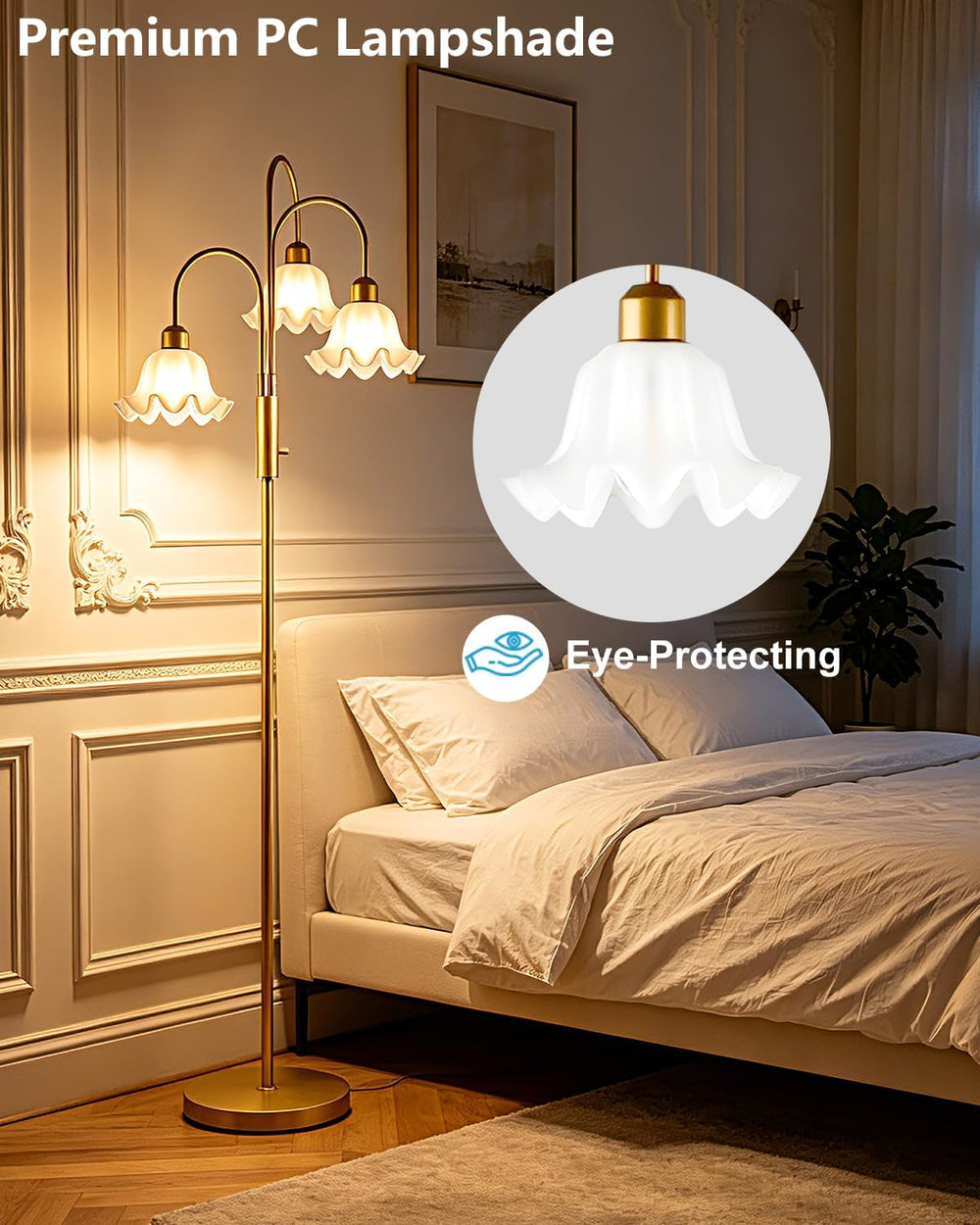 Lightdot Flower Floor Lamp for Living Room 3 Light Tree Floor Lamp