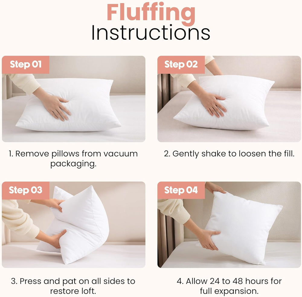 Utopia Bedding 20x20 Pillow Inserts, White Throw Pillows for Couch, 2 Pack