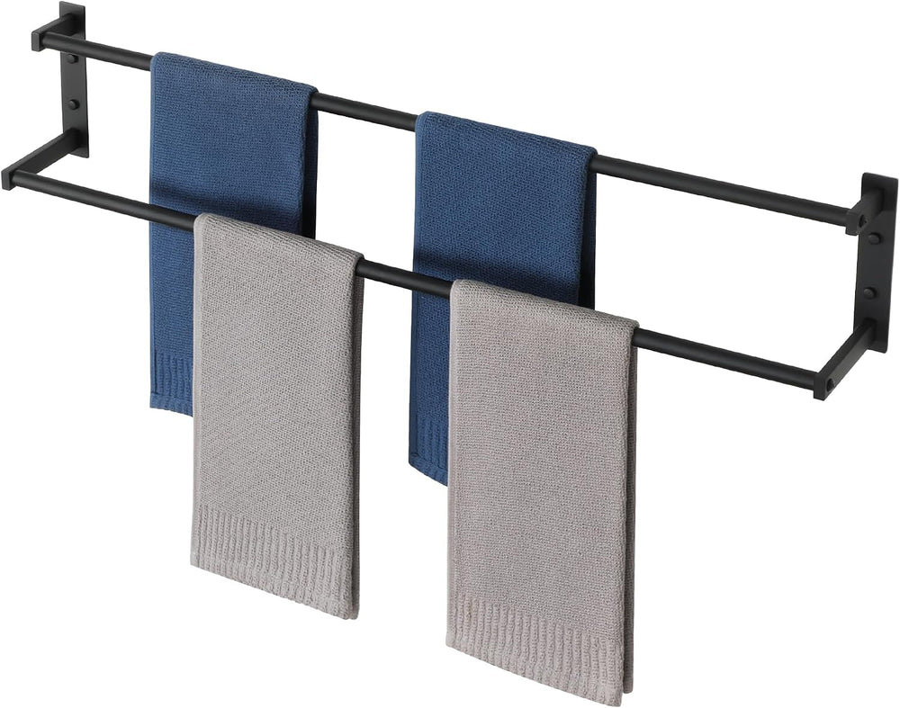 Alise 32 Inch Double Towel Bar for Bathroom Wall Mounted,Matte Black