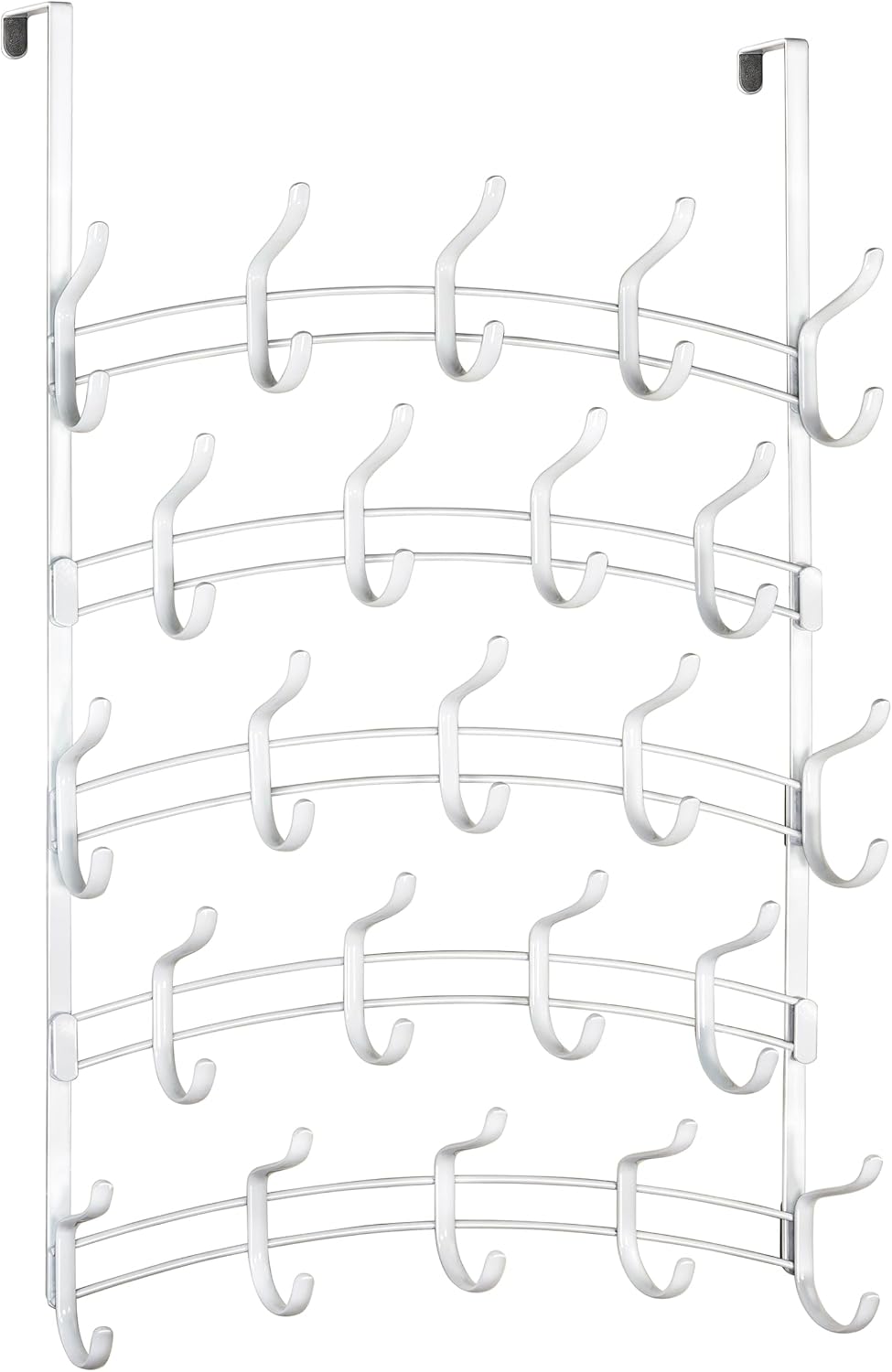 LYNK Professional® Home™ Over the Door Hooks - 46 Hook – Over the Door Coat Rack - Over the Door Hanger - Hanging Towels or Clothes - Bathroom, Bedroom, Laundry Room - Lifetime Ltd. Warranty, White
