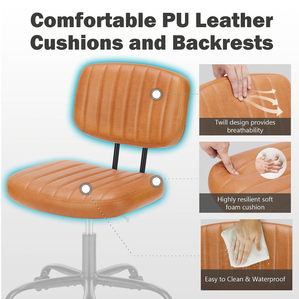 DUMOS Small Desk Chair, Home Office Chair, Comfy Lumbar Support