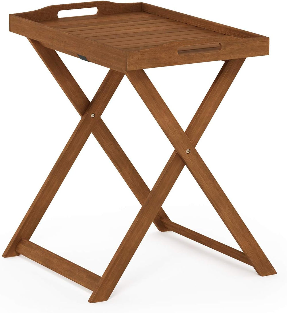 Furinno TIOMAN Outdoor Patio Tray Table, Natural