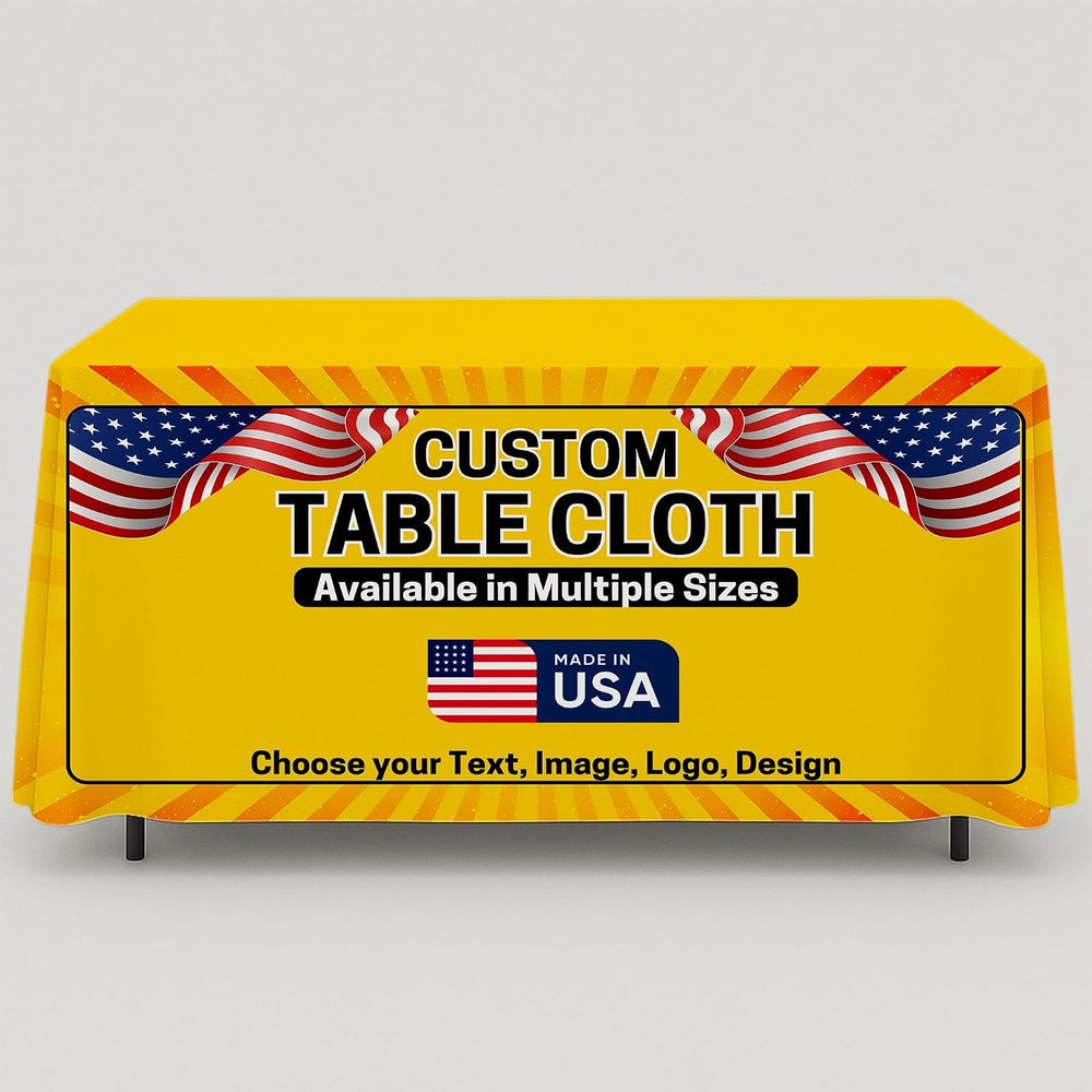 DC Custom Table Cloth With Business Logo 6 Ft-4 Ft, Table Cover Made In USA