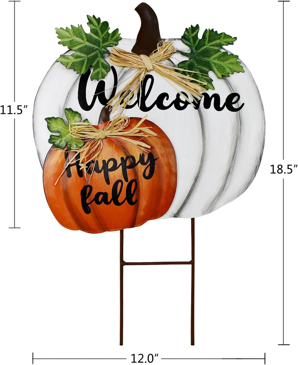 Stacked Pumpkin Garden Stake Yard Sign Fall Decor Decorative Outdoor Stakes