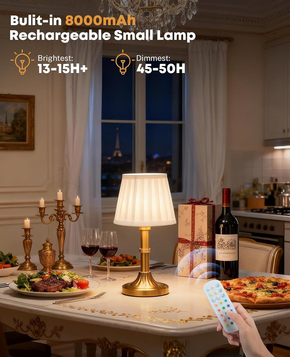 Small Table Lamp with Remote, Cordless Table Lamp