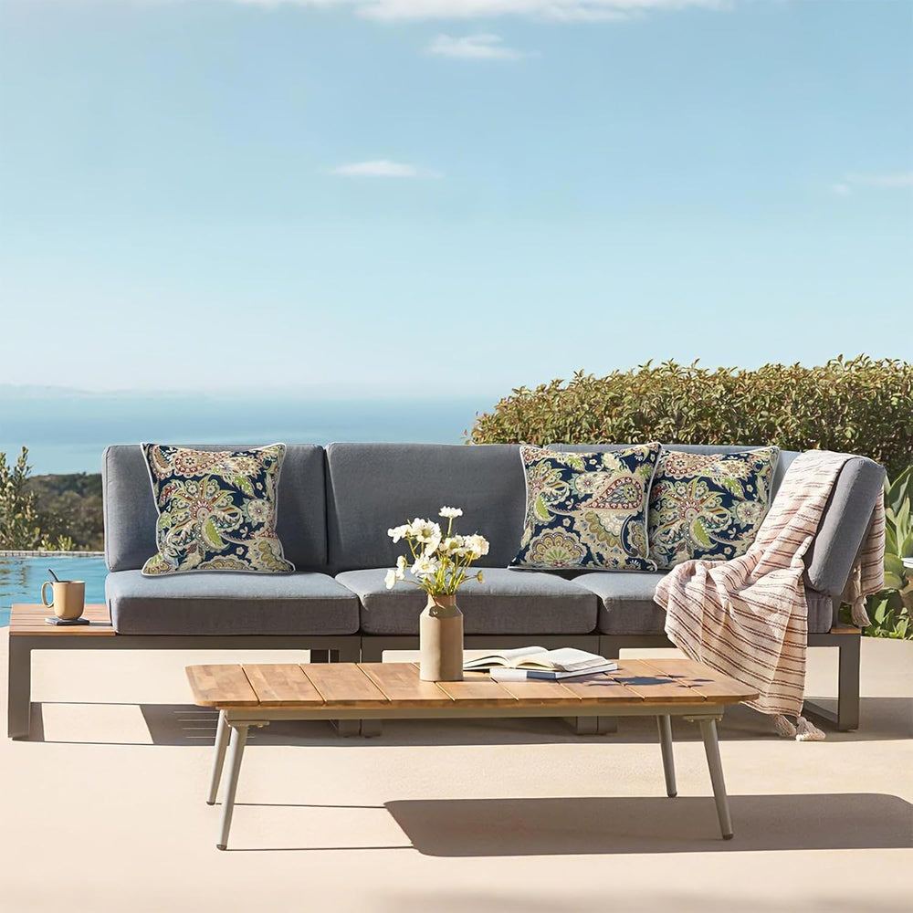 LVTXIII Set of 2 Patio Throw Pillows 16"x16" Fade Resistant Outdoor...