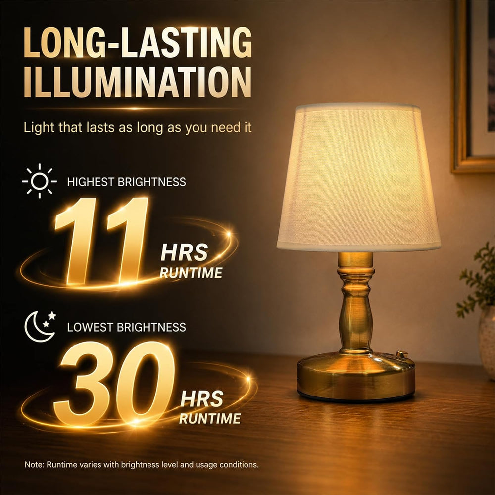EppieBasic Small Cordless Lamp Rechargeable: Fast Charging, Battery-Powered