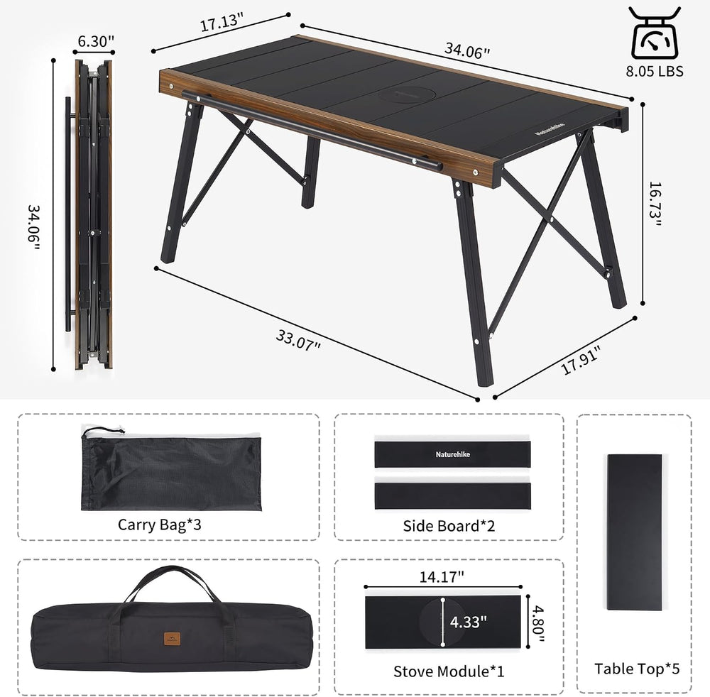 Naturehike Folding IGT Camping Table, Portable IGT Cook System, Ultralight Al...