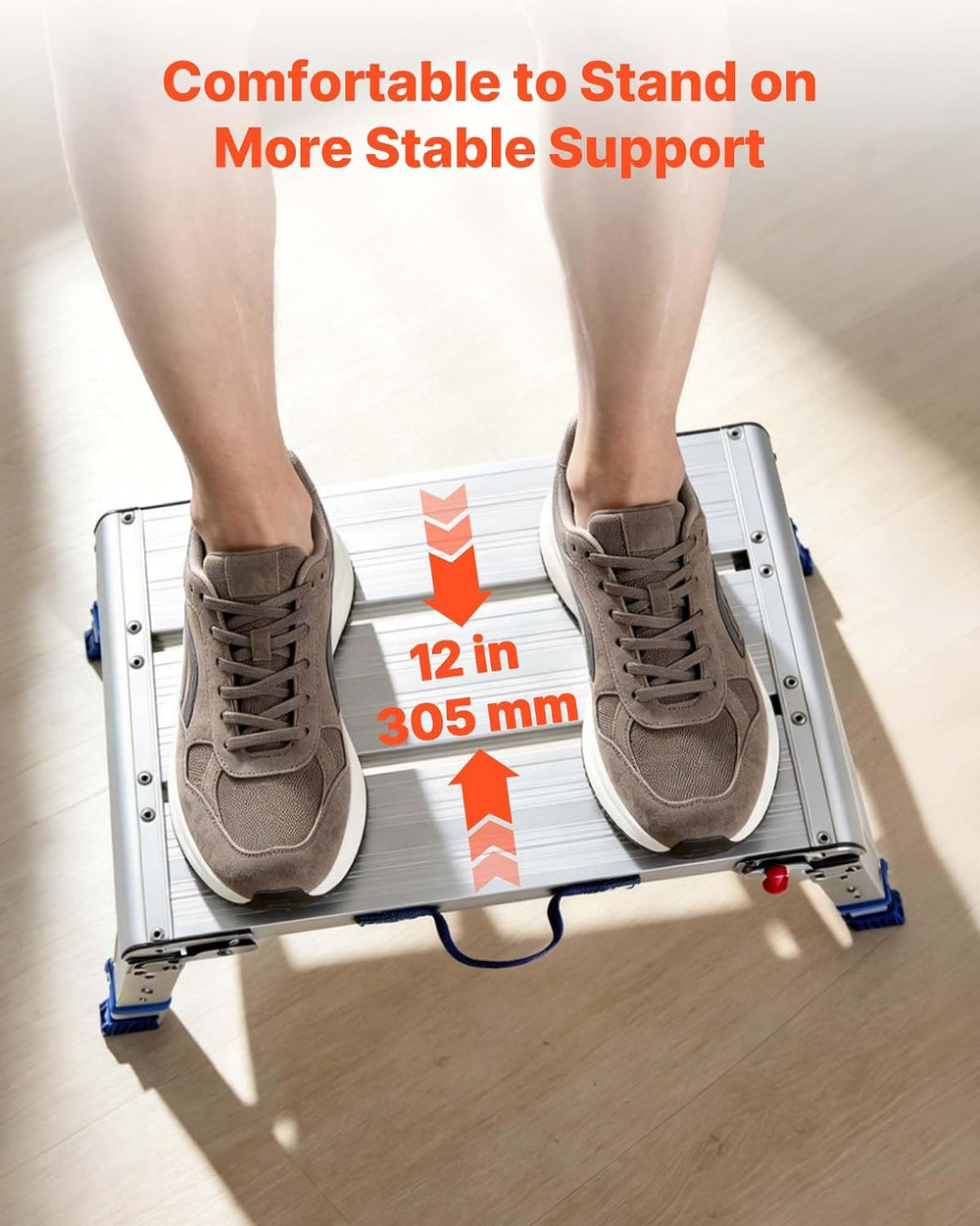 VEVOR Folding Work Platform, Adjustable Height 12-16 in, 500 lbs Capacity Alu...