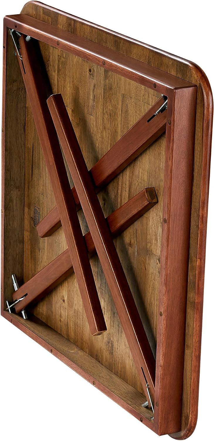Stakmore Classic Straight Edge Square Wood Folding Table, 32 in, Fruitwood