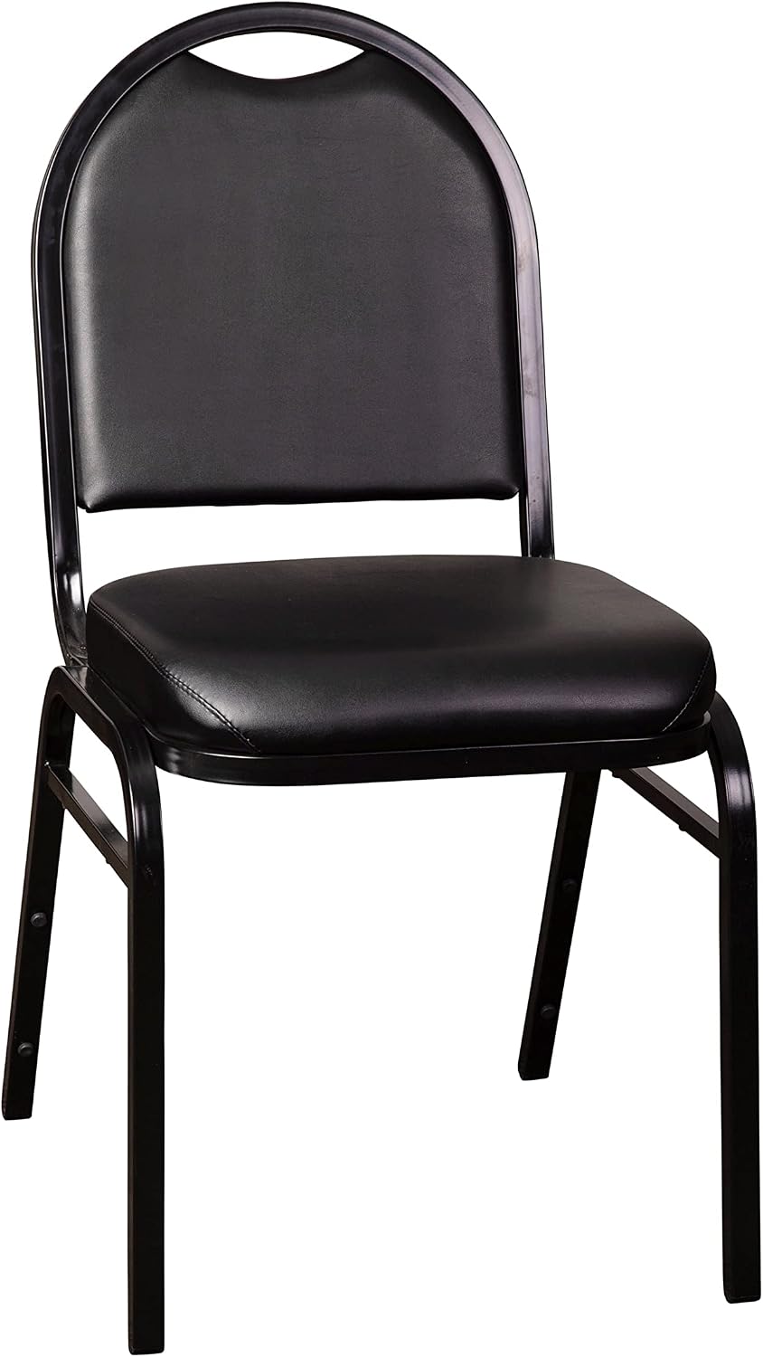 Flash Furniture Hercules Metal Dome Back Stackable Banquet Chair, Black