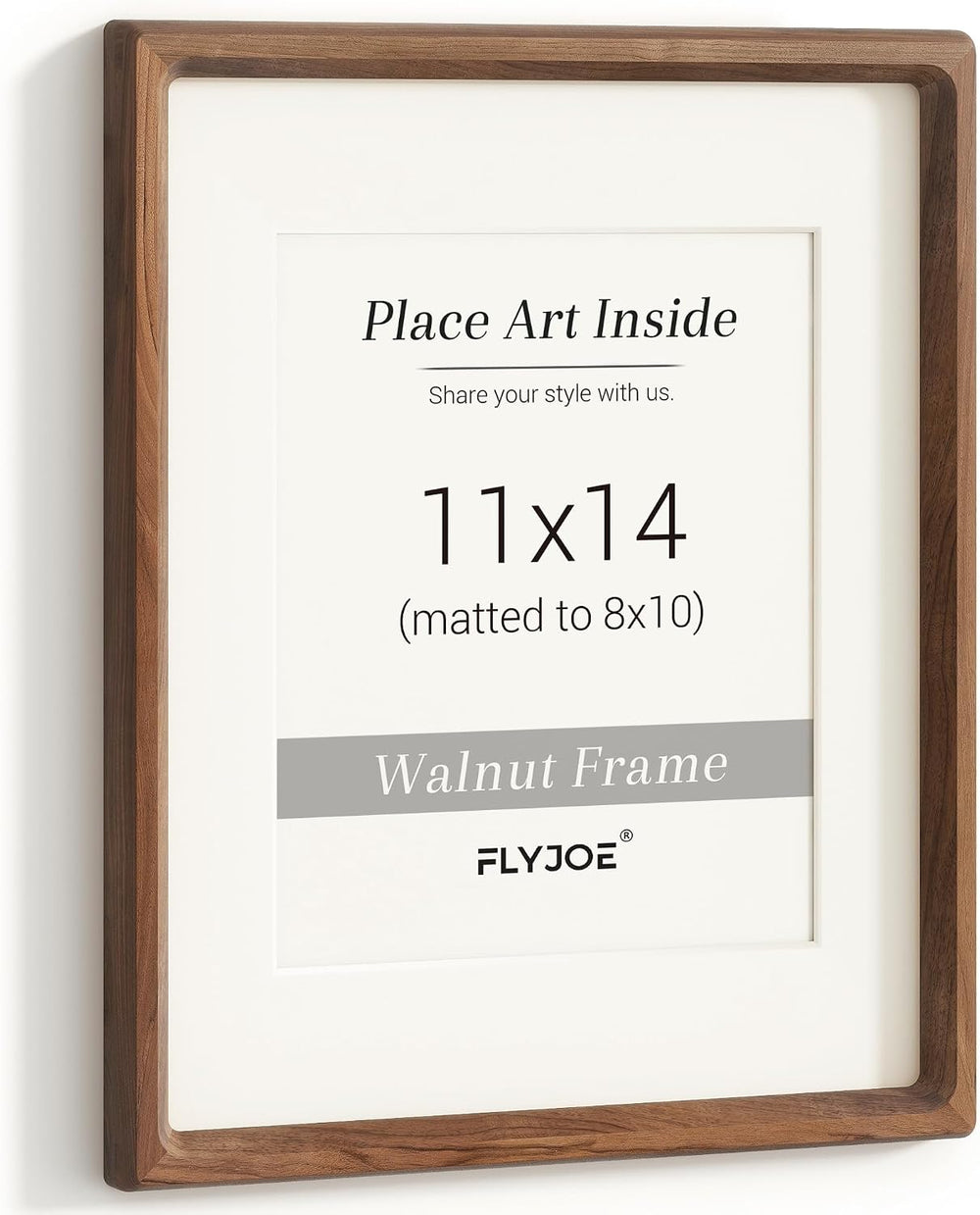 Picture Frame, USA-Sourced Hardwood Photo Frame, Walnut, 11x14