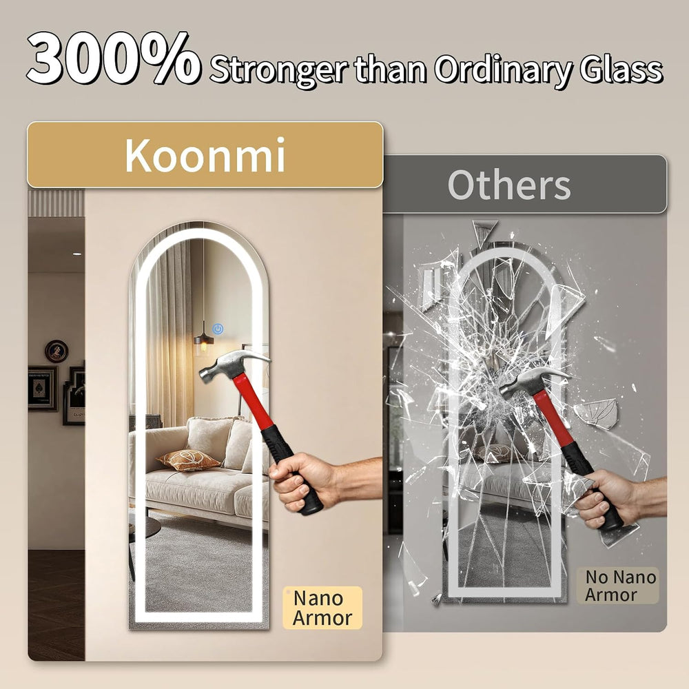 Koonmi Full Length Mirror with LED Lights 56"x20"