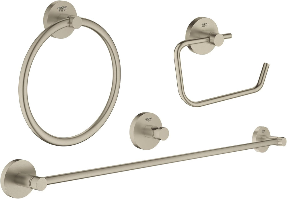 Grohe 40823EN1 Essentials Accessories Set Master 4-in-1, Brushed Nickel Infin...