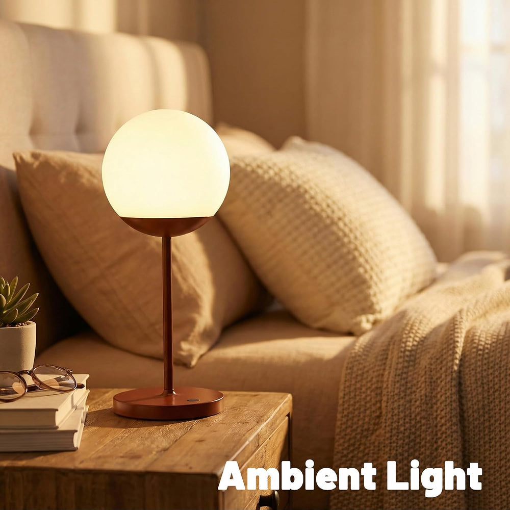 WEILAILUX Shower Lamp Waterproof, Cordless Globe Table Lamp Gold Mini