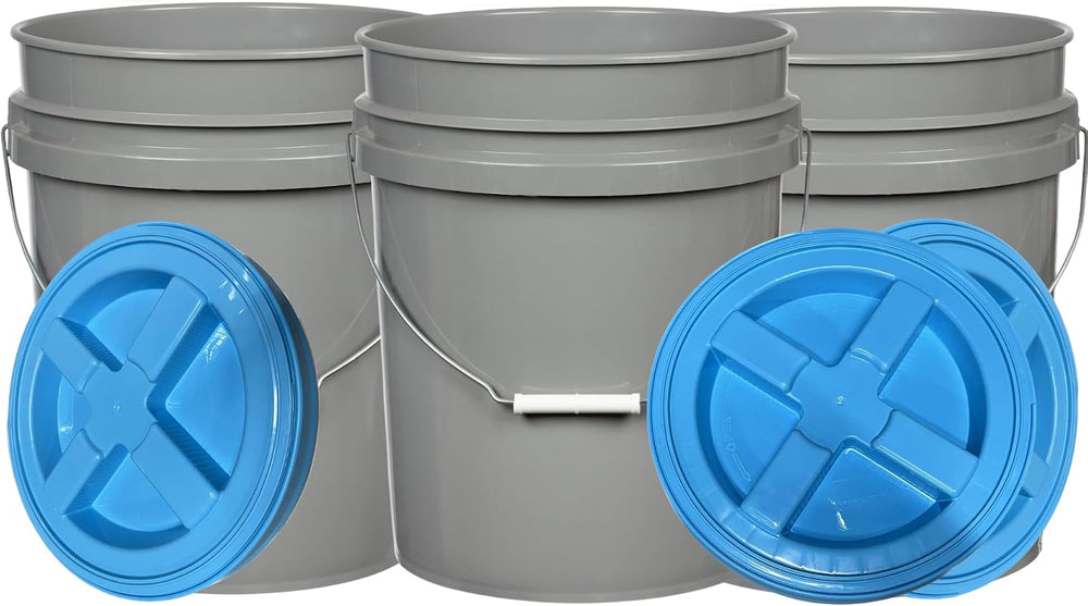 House Naturals 5 Gallon Food Grade Made in USA Plastic Bucket with Screw On A...