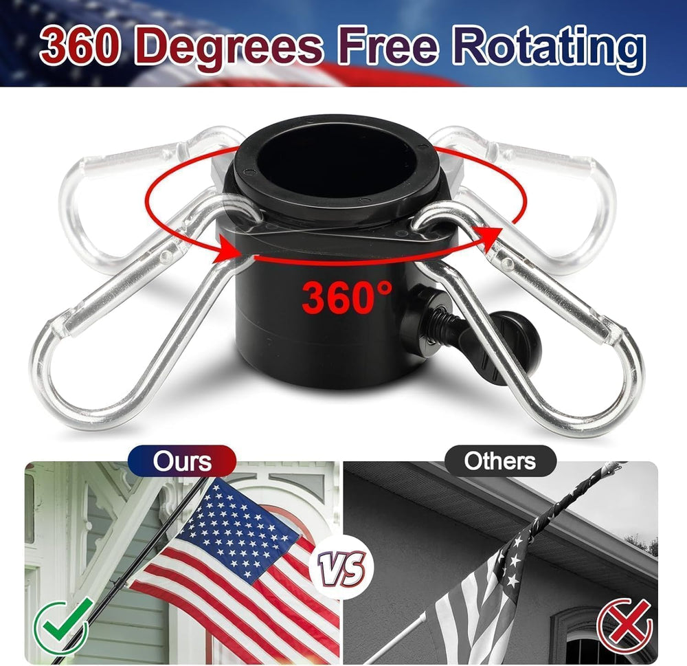 American Flag with Pole Kit - Includes 5ft Tangle Free Metal Flag Pole,4x6 Em...