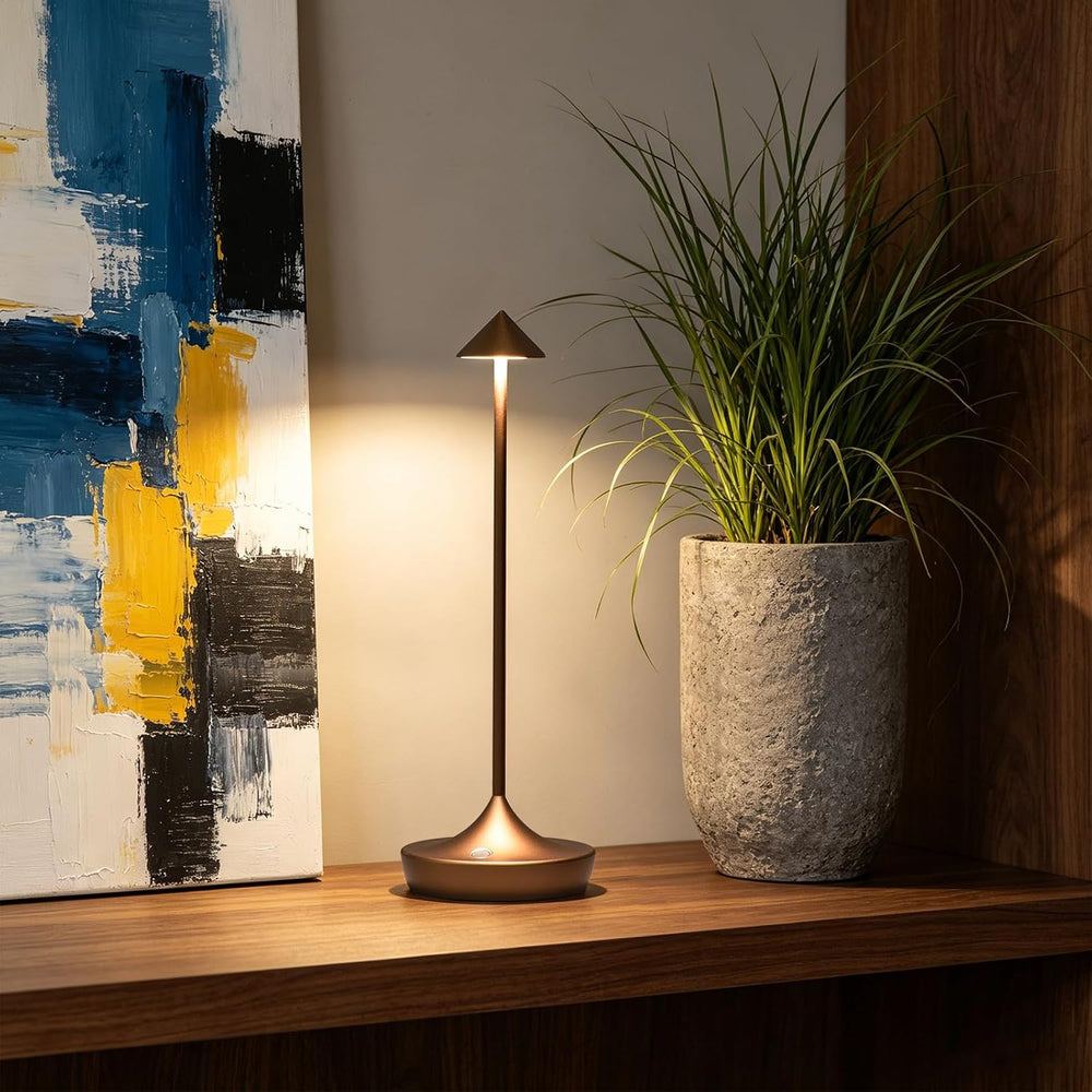 Cordless Rechargeable LED Table Lamp Set of 2, Mocha