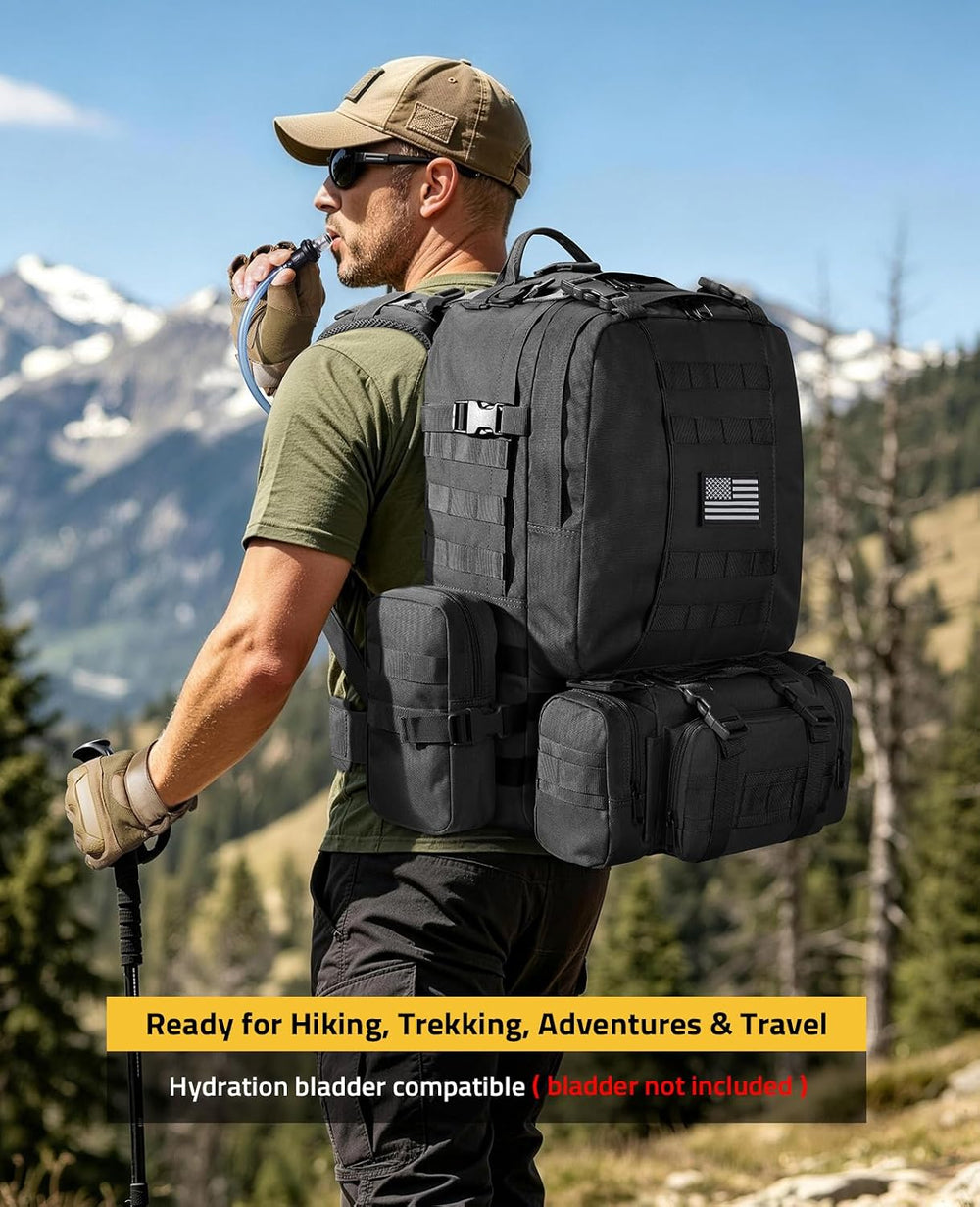 CVLIFE Tactical Backpack, 60L Large Rucksack Backpack for Men